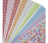 Brillantes Para Decorar Diamantes Autoadhesivas, 9 hojas / 4536 piezas para Joyas para Cara Ojos Niños DIY Tarjetas de Artesanía Adorno Joya de Cristalino Decoraciones
