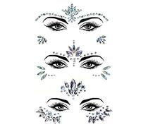 Brillantes para la Cara, Pegatinas Cara, 3 Piezas Cara de Gemas Pegatinas