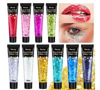 Brillantina corporal, brillo para el cabello, pintura facial, brillos, maquillaje, 10 colores, gel con brillantina para cantantes, conciertos, di