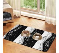 Brillantina Dorada, Brillante, reluciente,Tapete Impermeable para Comida de Mascotas, manteles Individuales para Comida y Agua para Perros y Gatos, tapetes de Cuero sintético para Comida.,40x60cm