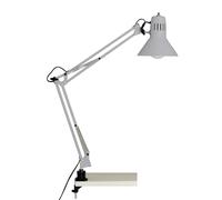 Brilliant 10802/11 Hobby - Flexo con soporte de pinza, color titanio | Lámpara de escritorio, 70 cm de altura, Ø 17 cm, E27, máx. 40 W, orientable