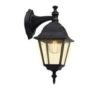 Brilliant Aplique exterior descendente Newport 44282/06 – metal y cristal, E27 60 W, negro