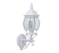 Brilliant 48681/05 Istria - Farol para exteriores (para 1 bombilla E27 de máx. 53 W, aluminio fundido y cristal), color blanco y transparente