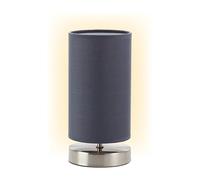 Brilliant AG 13247/22 lámpara de mesa metal/Textil 40 W E14 gris | Lámpara de tela clásica para mesita de noche, aparador y salón, diseño atemporal y discreto
