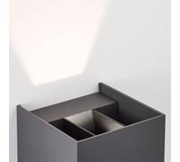 Brilliant Aplique de exterior LED Hilly, altura 10 cm, gris oscuro, metal EC:EPREL:1187693