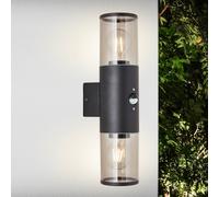 Brilliant Aplique de exterior Sergioro, 2 luces con sensor