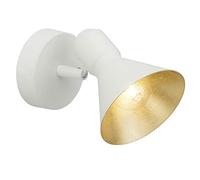 Brilliant Aztekas - Foco de pared orientable, color blanco y dorado 28 W