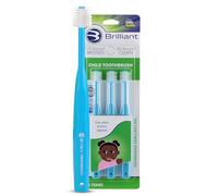 Brilliant Brilliant Oral Care - Cepillo de dientes para niños y niñas de 2 a 5 años, cuando aparecen los molares, cabezal redondo limpia toda la boca, cepillo de dientes de boca completa para niños,