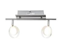 Brilliant Calvin Spot Tubo, de 2 focos, LED integrado, 2 x 5 W, 360 lúmenes, 3000 K, metal plástico, cromo g33213/15