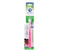 Brilliant Cepillo de dientes para niños de Brilliant Oral Care, para edades de 2 a 5 años, introduce cuando aparecen molares infantiles, microcerdas redondas de cabeza de cepillo limpia toda la boca, cepillo de dientes de cerdas suaves, 1 unidad, rosa