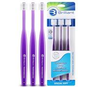 Brilliant Cepillo de dientes suave especial para pacientes con cáncer y quimioterapia con salud bucal comprometida, violeta, 3 unidades