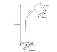 Brilliant De mesa de pinza LED Adda blanco 3 pasos atenuable EC:EPREL:1443522