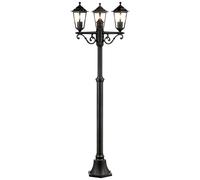 Brilliant | Farola exterior Carleen, 3 llamas, negro | 3x A60, E27, 60W, apto para lámparas normales (no incluidas)