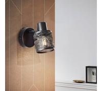 Brilliant Foco de pared Bano, ancho 13,5 cm, negro mate, metal
