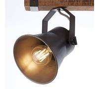 Brilliant Foco de techo Plow, negro/madera oscura
