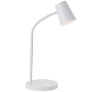 Brilliant Funcional lámpara de mesa LED - Lámpara de mesa con base de carga por inducción inalámbrica de dispositivos móviles con 3 niveles de intensidad de plástico, en color blanco - 26 x 15 cm