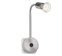 Brilliant G28842/13 - Foco LED de enchufe, Metálico, 2.5 W, Color plateado