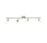 Brilliant G55232/77 Bethany - Lámpara de techo con 4 focos (incluye bombilla led E14 de 3 W, 250 lúmenes, 3000 K, metal y cromo), color gris hierro y cromado
