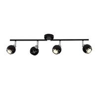 Brilliant g77732/06 A + +, Ina LED Spot Tubo, de 4 focos, metal, 2.5 W, GU10, Negro/Cromo, 18 x 71 x 12.5 cm