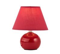 BRILLIANT lamp Primo lámpara de mesa roja | 1x D45, E14, 40W, adecuado para lámparas de caída (no incluidas) | Escala A ++ a E | Con interruptor de cable