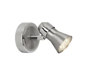 BRILLIANT lamp Sanny Foco de pared LED hierro/cromo | 1x LED-PAR51, GU10, lámpara reflectora LED de 3W incluida, (250lm, 3000K) | Escala A ++ a E | Cabeza giratoria