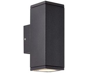 BRILLIANT Lámpara, Aplique de exterior Nerty 2 llamas Up/Down plata, metal/vidrio, 2x PAR51, GU10, 35W, lámparas reflectoras (no incluidas), A ++