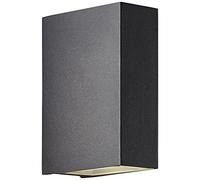 BRILLIANT Lámpara, aplique Tynan LED 2 llamas Up/Down gris oscuro, metal/vidrio, 2x LED 3W integrados, (444lm, 3000K), A +