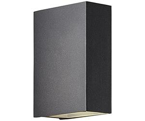 BRILLIANT Lámpara, aplique Tynan LED 2 llamas Up/Down gris oscuro, metal/vidrio, 2x LED 3W integrados, (444lm, 3000K), A +