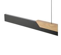 Brilliant Lámpara colgante LED Arcus, negro/marrón Longitud 121 cm Metal/madera EC:EPREL:2290555