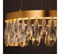 Brilliant Lámpara colgante LED Celestia, Ø 40 cm, color latón, cristal EC:EPREL:2290558