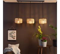 Brilliant Lámpara colgante Woodline pantallas bambú 3 luces