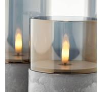 Brilliant Lámpara de mesa LED Bougie gris/gris humo-transparente