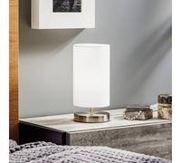 Brilliant Lámpara de sobremesa Clarie en textil blanco