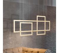 Brilliant Lámpara de techo en estilo glamuroso, altura regulable mediante interruptor de pared, 3 niveles con cable acortable de metal/plástico, en aluminio/dorado, 1,24 m de altura y 80 cm de ancho