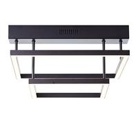 Brilliant Lámpara de techo LED de 2 focos, regulable en 3 niveles mediante interruptor de pared, máx. 17 W con luz blanca cálida de metal/plástico, en negro, 32 cm de ancho
