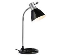 BRILLIANT lámpara Jan lámpara de mesa plata/negro | 1x A60, E27, 40W, adecuado para lámparas normales (no incluidas) | Escala A ++ a E | Con presostato en la cabeza