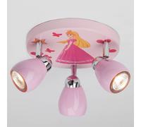 Brilliant Lámpara LED de techo Princess rosa, 3 brazos