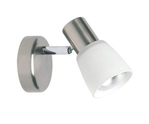 BRILLIANT lámpara Luca aplique de pared hierro/cromo/blanco | 1x R50, E14, 40W, adecuado para lámparas reflectoras (no incluidas) | Escala A ++ a E | Cabeza giratoria