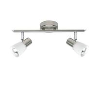 BRILLIANT lámpara Luca spot tubo hierro 2 hojas/cromo/blanco | 2x R50, E14, 40W, adecuado para lámparas reflectoras (no incluidas) | Escala A ++ a E | Cabezas giratorias