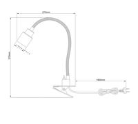 Brilliant Lámpara mesa pinza Andres cuello flexible níquel