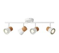 BRILLIANT lámpara Moka spot tube 4flg blanco mate/marrón | 4x PAR51, GU10, 10W, adecuado para lámparas reflectoras (no incluidas) | Escala A ++ a E | Cabezas giratorias