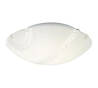 BRILLIANT lámpara Pinola LED aplique y plafón 30cm blanco/transparente | 1x 12W LED integrado, (1250lm, 4000K) | Escala A ++ a E | Mirada de cristal