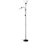 Brilliant lámpara Spari uplighter con brazo de lectura negro/blanco E27 60W con interruptor de cable