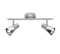 BRILLIANT lámpara tubo de lava de 2 hojas de hierro/cromo | 2x R50, E14, 40W, adecuado para lámparas reflectoras (no incluidas) | Escala A ++ a E | Cabezas giratorias