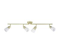 BRILLIANT Lámpara tubo spot Sofia 4flg latón/alabastro blanco | 4x D45, E14, 40W, adecuado para lámparas de caída (no incluidas) | Escala A ++ a E | Brazos giratorios/cabezales giratorios