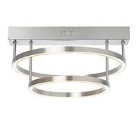 BRILLIANT lámpara Tunar Plafón LED 2 lámparas redondas níquel | 1x 30W LED integrado, (2100lm, 3000K) | Escala A ++ a E | Regulable en 3 pasos con un interruptor de pared