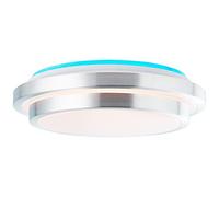 BRILLIANT lámpara Vilma Plafón LED 41cm blanco-plata | 1x LED de 24 W integrado, (2460lm, 3000-6000K) | Escala A ++ a E | Infinitamente regulable/controlable mediante control remoto