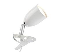 Brilliant Lampe Leo LED luz de pinza blanca | 1x LED-PAR51, GU10, lámpara LED reflectora de 3W incluida, (300lm, 2700K) | Con interruptor de cordón intermedio [clase energética F]