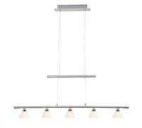 BRILLIANT lámpara Tonja LED, lámpara de suspensión 5 luces cromo/blanco | 5x 5W LED integrado (COB), (285lm, 3000K) | Escala A ++ a E | Altura regulable mediante contrapeso