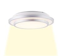 Brilliant Luciano - Lámpara LED de pared y techo (28 cm, aluminio/blanco, 1 bombilla LED de 12 W integrada, 805 lm, 3000 K), escala hasta E